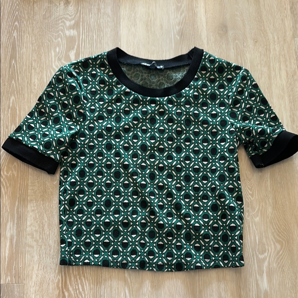 Zara Green Geometric Patterned Set